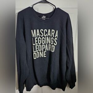 Gildan Black Sweatshirt with White Text Graphic